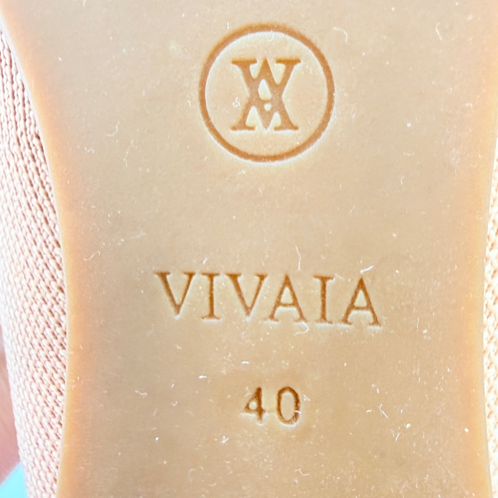 VIVAIA Pointed Toe Flats Nude Blush Knit Slip On Comfort Shoes Size 40 - Picture 8 of 9